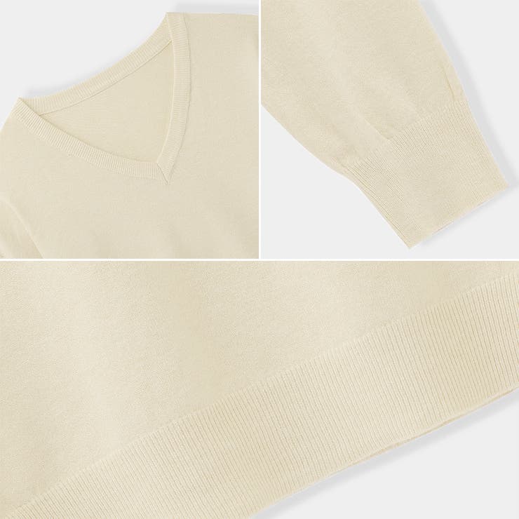 vネックニット カラーニット オフィスカジュアル | COCOMOMO | 詳細画像41 