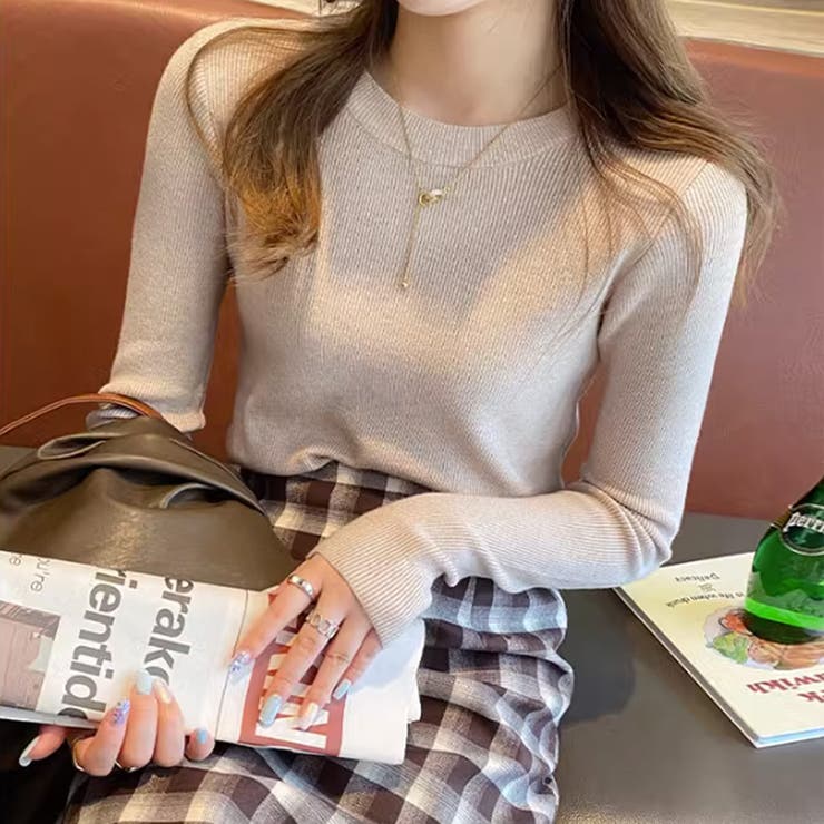 ニットセーター 長袖リブニット 着回しニット | COCOMOMO | 詳細画像11 