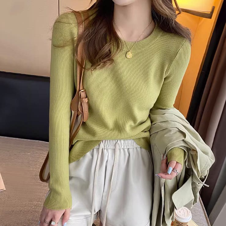 ニットセーター 長袖リブニット 着回しニット | COCOMOMO | 詳細画像4 