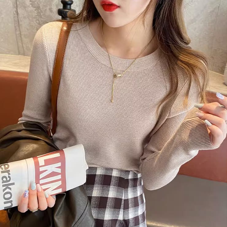 ニットセーター 長袖リブニット 着回しニット | COCOMOMO | 詳細画像9 