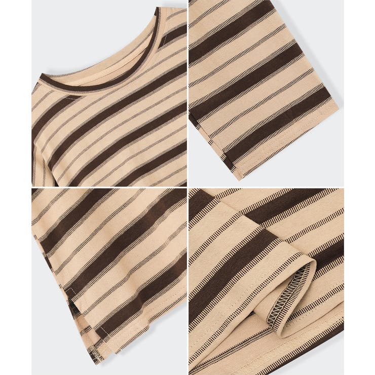 ボーダーロンT オーバーサイズ 長袖カットソー | COCOMOMO | 詳細画像18 