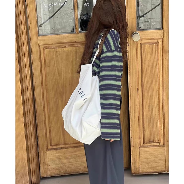 ボーダーロンT オーバーサイズ 長袖カットソー | COCOMOMO | 詳細画像7 