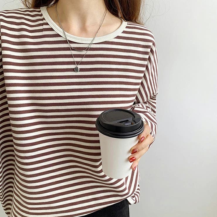 ボーダーカットソー ロンT オーバーサイズ | COCOMOMO | 詳細画像14 