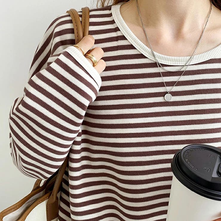 ボーダーカットソー ロンT オーバーサイズ | COCOMOMO | 詳細画像16 