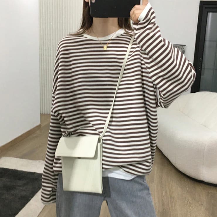 ボーダーカットソー ロンT オーバーサイズ | COCOMOMO | 詳細画像17 