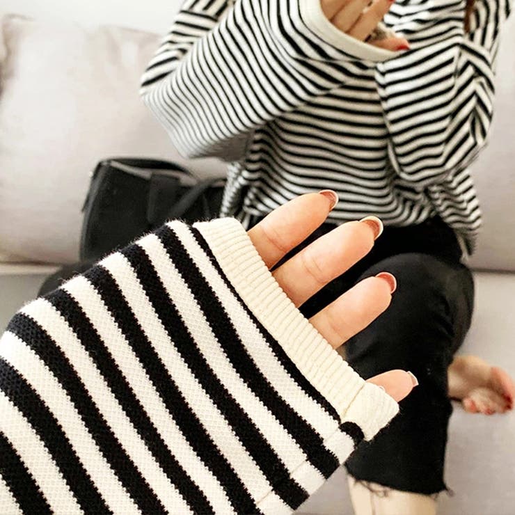 ボーダーカットソー ロンT オーバーサイズ | COCOMOMO | 詳細画像9 