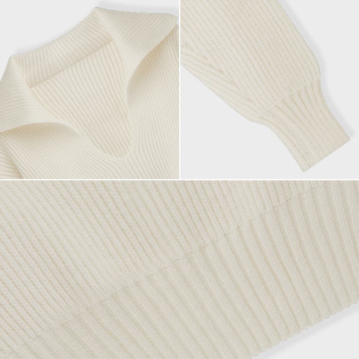 クロップドニットセーター ボリュームスリーブ セーター | COCOMOMO | 詳細画像13 