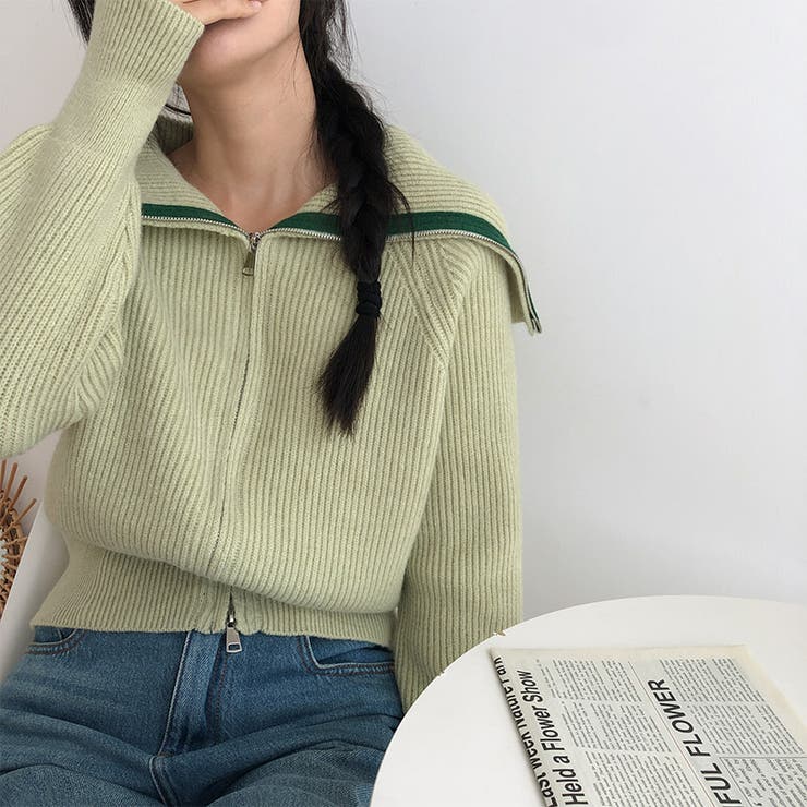 TAN セーラーカラーニットコート・ニットロングカーディガン トップス 