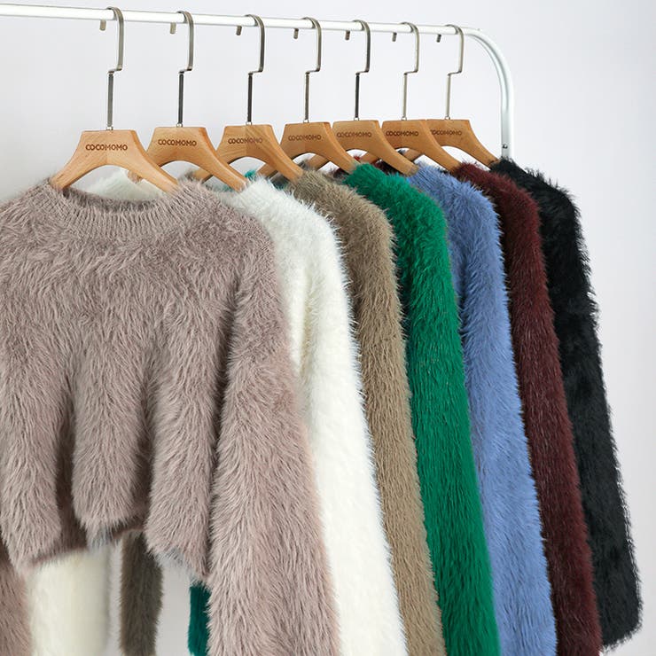 シャギーニット ショート丈トップス ふわふわニット | COCOMOMO | 詳細画像31 