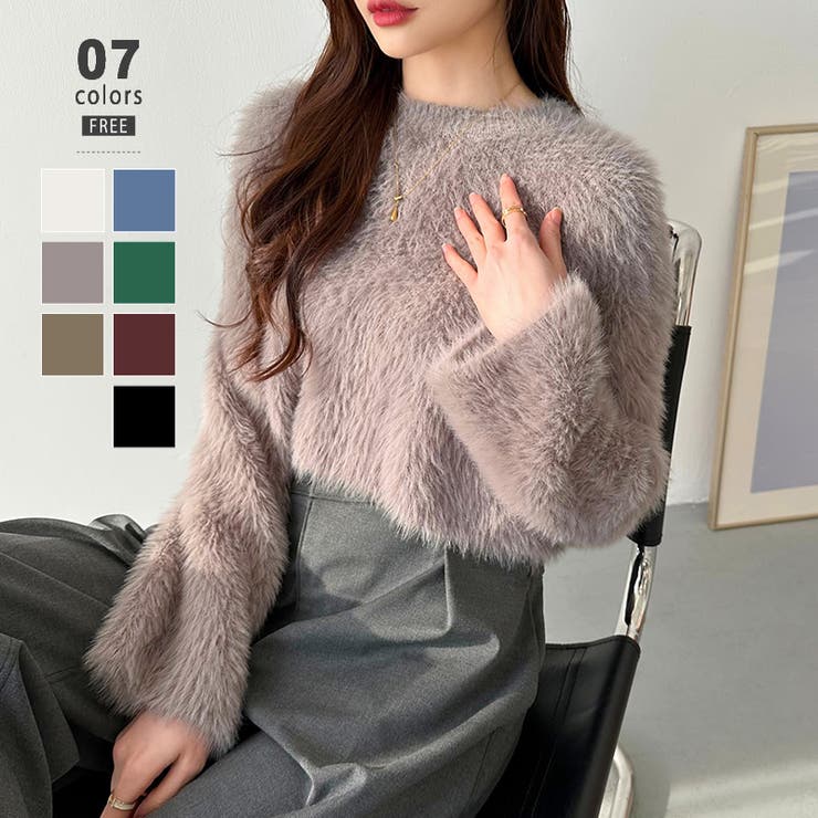 楽天市場】【50%OFFクーポンで,2895円】クロップド丈シャギーニット Vネック長袖 ふわふわ ショート丈ニットトップス アシメトリーネック  モヘアニットプルオーバー 秋冬シャギーセーター セクシー 韓国風 miniministore 84MEIRJ-015 : miniministore