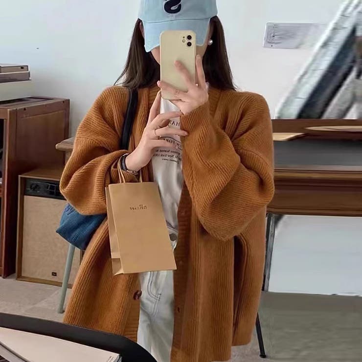 オーバーサイズカーディガン ニットカーディガン 柔らかチクチクしない | COCOMOMO | 詳細画像2 