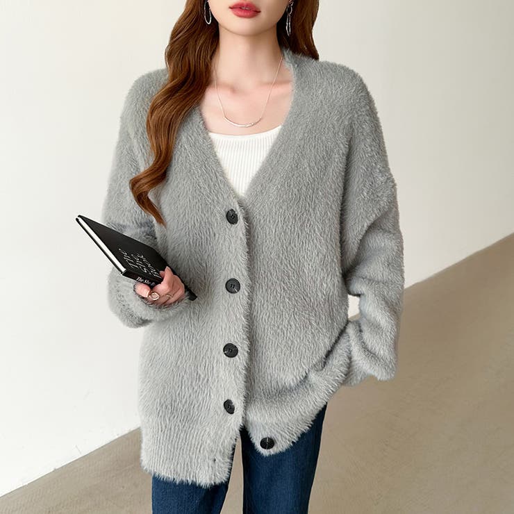 ふわふわシャギーカーディガン カーディガン シャギーニット | COCOMOMO | 詳細画像34 