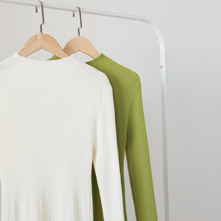 ハイネックニットワンピース ロングワンピース リブニット | COCOMOMO | 詳細画像16 