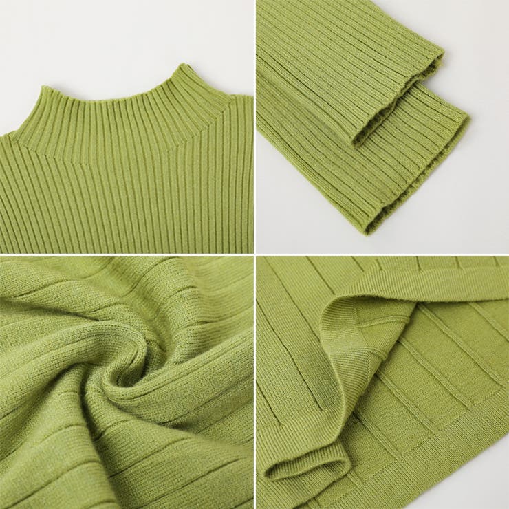 ハイネックニットワンピース ロングワンピース リブニット | COCOMOMO | 詳細画像17 