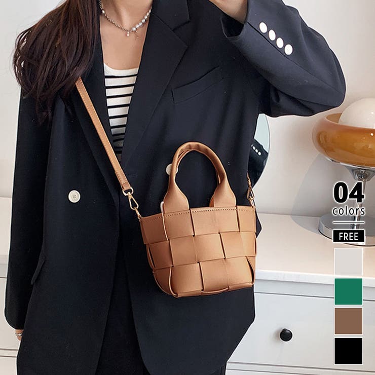 極美品✨CARRNEST　イントレチャート　ショルダーバッグ/斜めがけ　異素材 ショルダーバッグ レディース 斜めがけ カジュアル 手提げバッグ