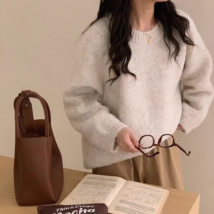 メランジニット セーター ふんわりニット[品番：COCW0005691