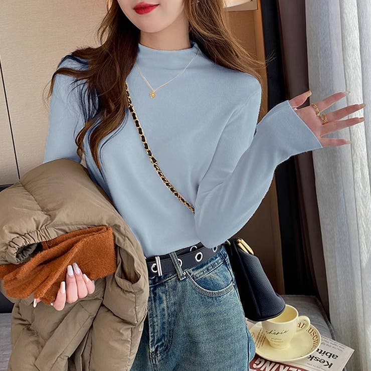 新色登場！全15色ハイネックニット ニット レイヤードトップス | COCOMOMO | 詳細画像16 