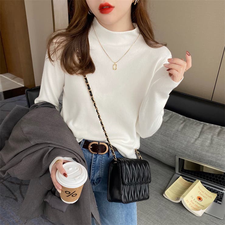 新色登場！全15色ハイネックニット ニット レイヤードトップス | COCOMOMO | 詳細画像4 