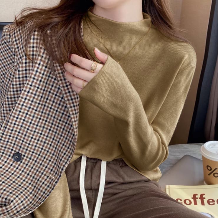 新色登場！全15色ハイネックニット ニット レイヤードトップス | COCOMOMO | 詳細画像6 