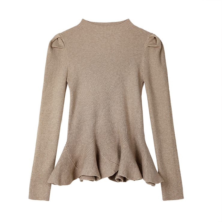 ペプラムニット チュニック パワショルトップス | COCOMOMO | 詳細画像35 