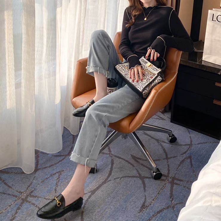 メロウトップス 配色ステッチカットソー メロウフリルハイネック | COCOMOMO | 詳細画像18 