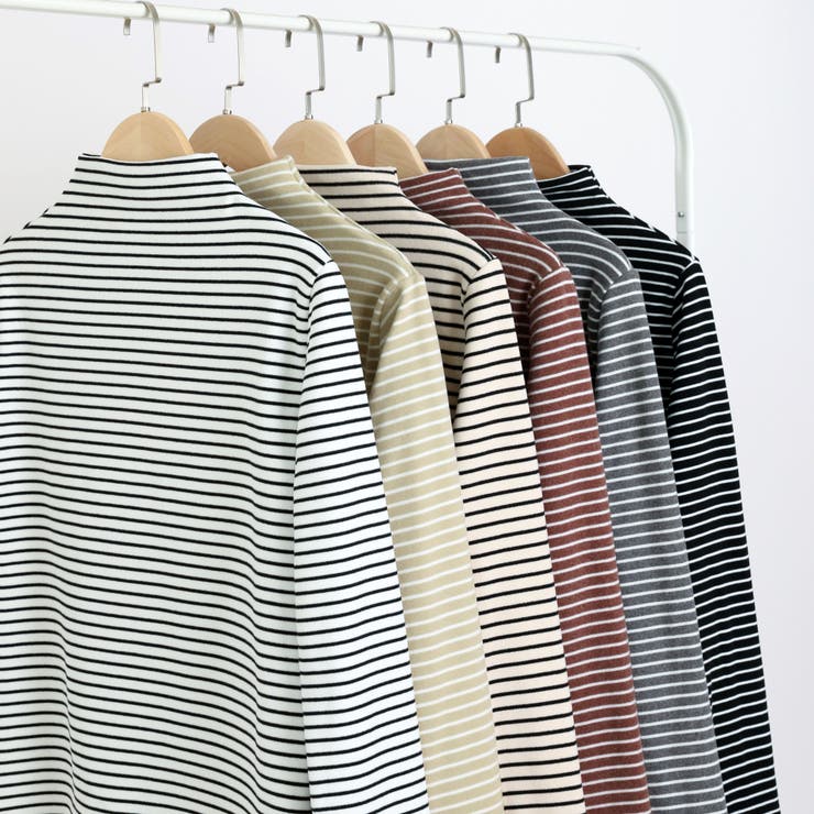 ボーダー長袖カットソー ハイネック ボーダーロンt | COCOMOMO | 詳細画像16 