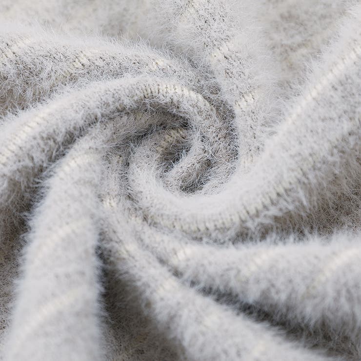 裏起毛 ボーダーハイネックニット メロウフリル | COCOMOMO | 詳細画像18 