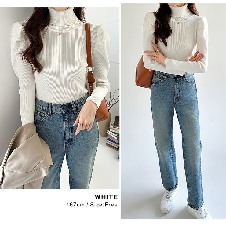 パワショルニット タートルネック リブニット | COCOMOMO | 詳細画像17 