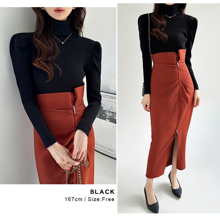 パワショルニット タートルネック リブニット | COCOMOMO | 詳細画像21 