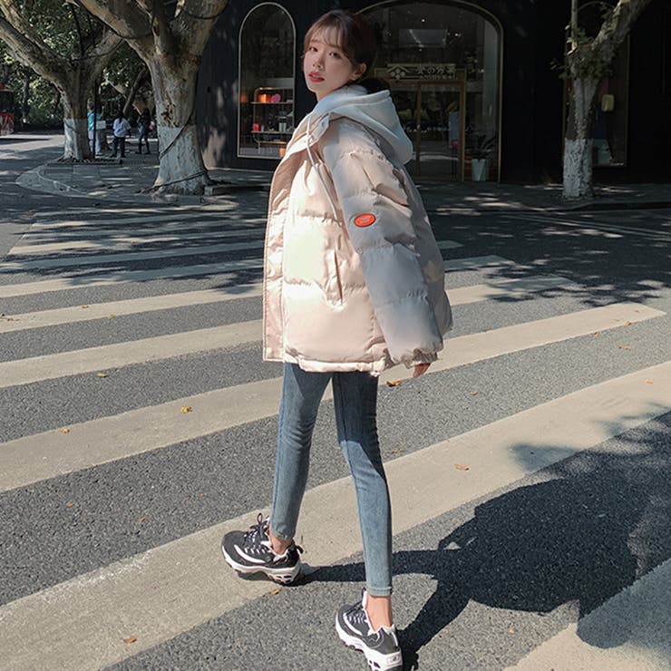 中綿コート パーカーフード付き 重ね着風 | COCOMOMO | 詳細画像12 