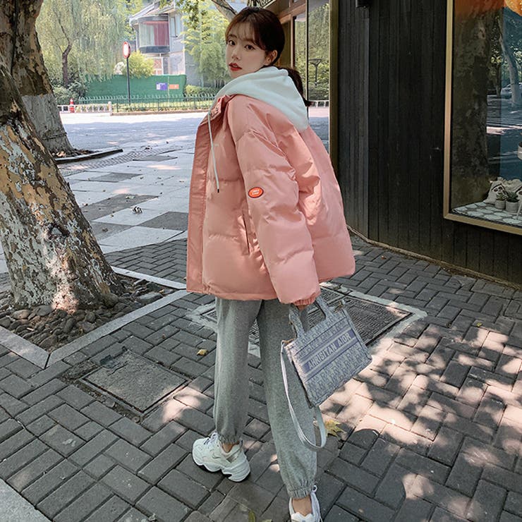 中綿コート パーカーフード付き 重ね着風 | COCOMOMO | 詳細画像18 