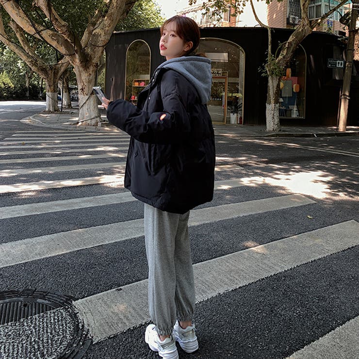 中綿コート パーカーフード付き 重ね着風 | COCOMOMO | 詳細画像24 