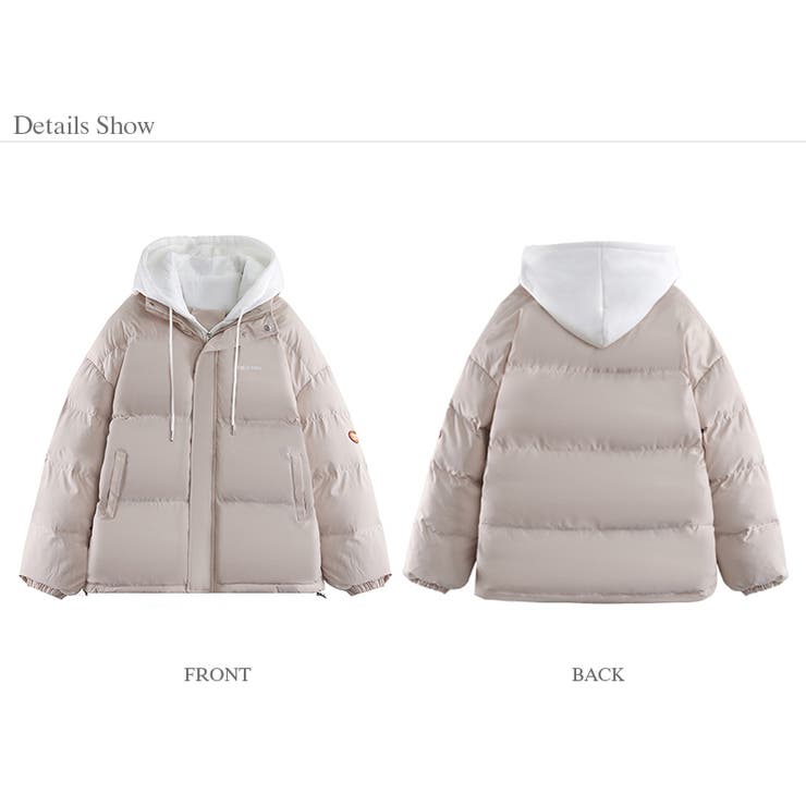 中綿コート パーカーフード付き 重ね着風 | COCOMOMO | 詳細画像25 