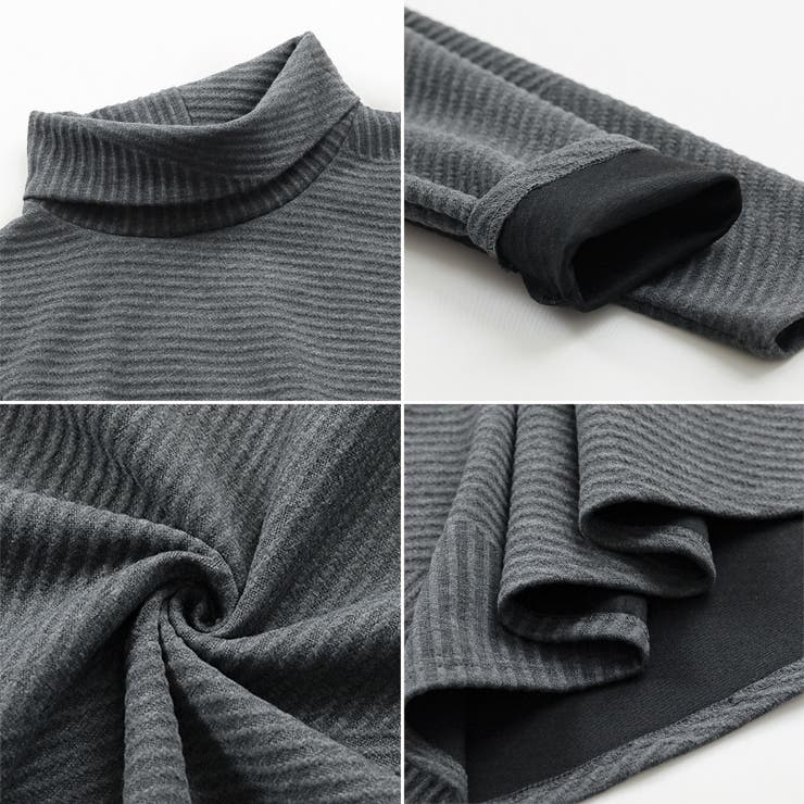 タートルネックワンピース Aライン 体型カバー[品番：COCW0005773