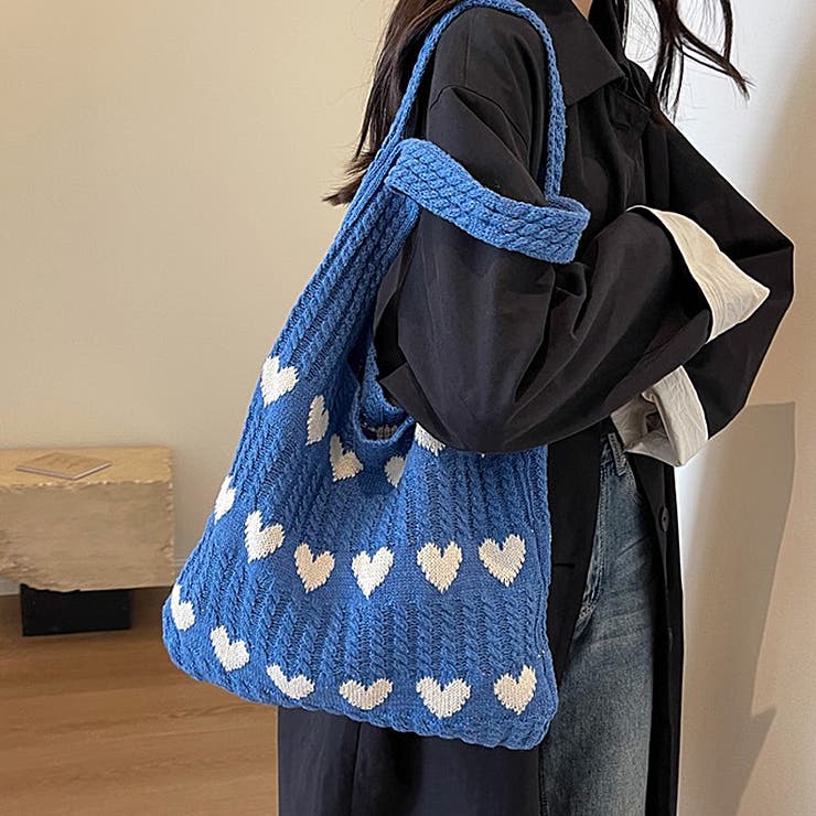 ニットバッグ ハート柄トートバッグ 大容量 | COCOMOMO | 詳細画像11 
