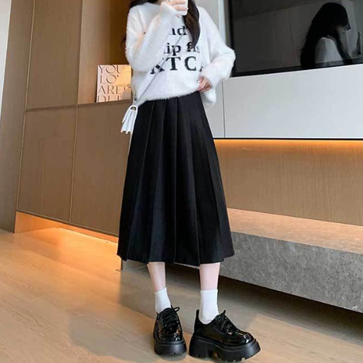 新 デザインファッション - crank プリーツスカート musinsa ウール風