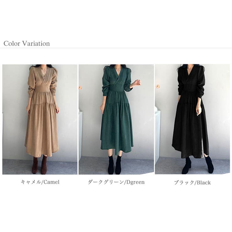 ティアードワンピース カシュクール コーデュロイ | COCOMOMO | 詳細画像17 