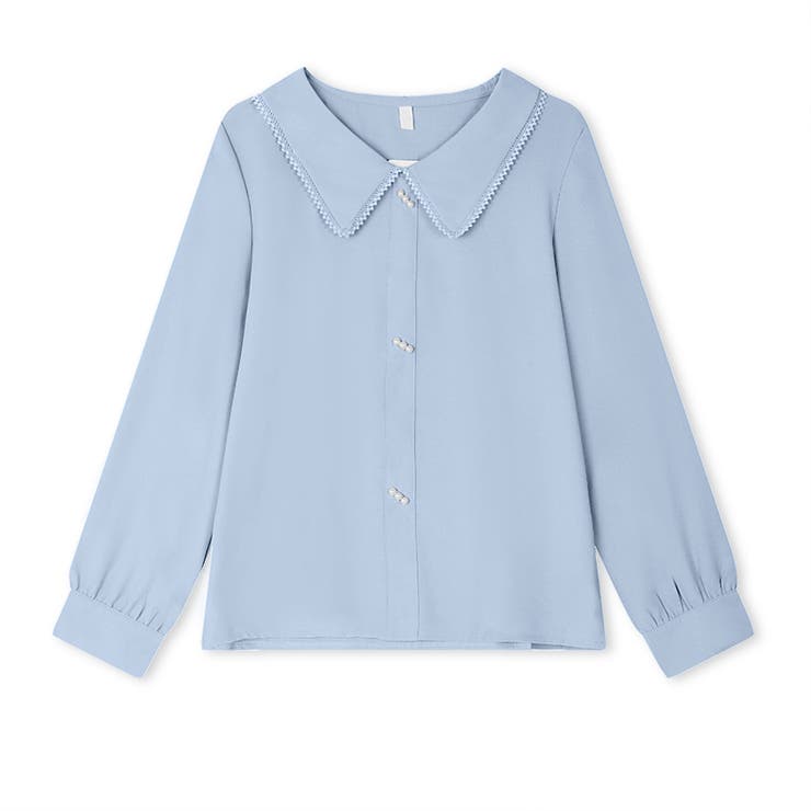 とろみシフォンブラウス パールボタン付き オフィスカジュアル | COCOMOMO | 詳細画像17 