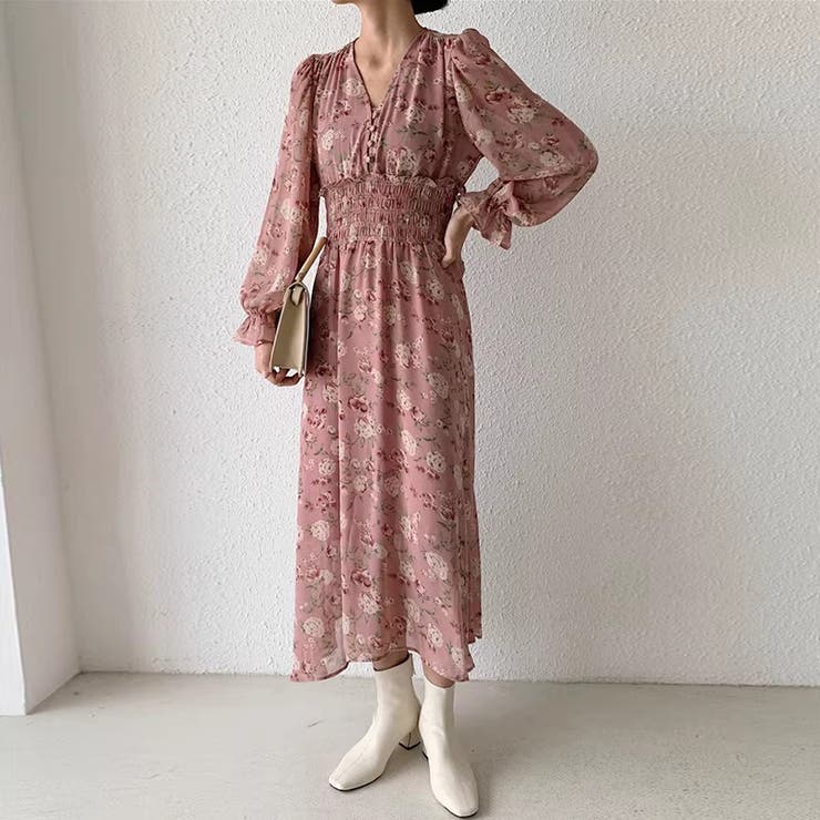 CHICWISH★ウエストギャザー花柄シフォンワンピース☆ 楽天市場】ウエストギャザー ワンピース（柄花・植物）の通販