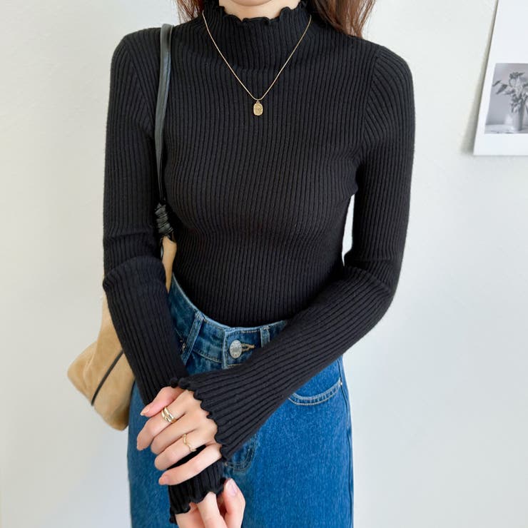 momo　ドゥロワー　定価6.9万　ミラノ編みフリルスリーブニット momo様専用 ドゥロワー 定価6.9万 ミラノ編みフリルスリーブニット