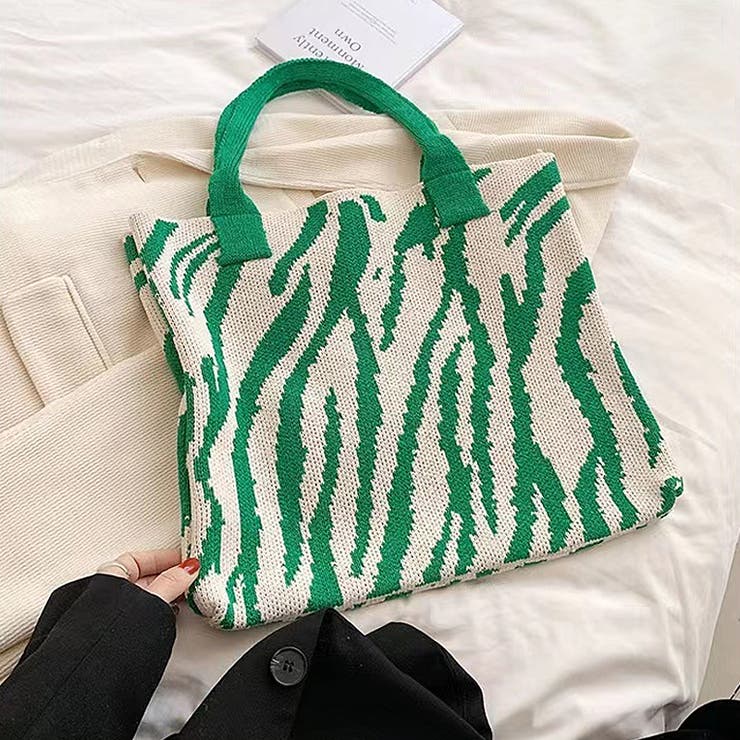 ニットバッグ ゼブラ柄 トートバッグ | COCOMOMO | 詳細画像13 