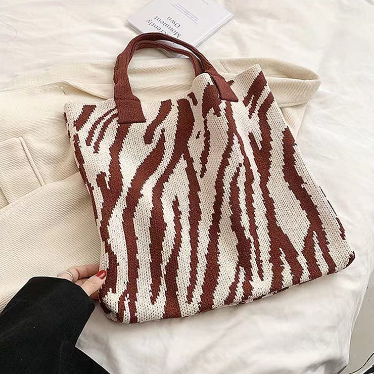 ニットバッグ ゼブラ柄 トートバッグ | COCOMOMO | 詳細画像15 