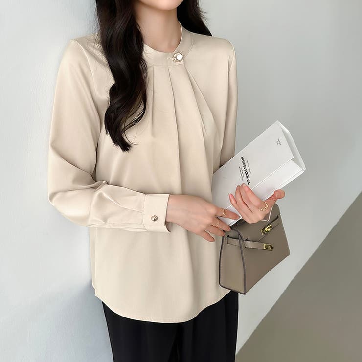 フロントタックブラウス スタンドカラー セレモニーブラウス | COCOMOMO | 詳細画像2 