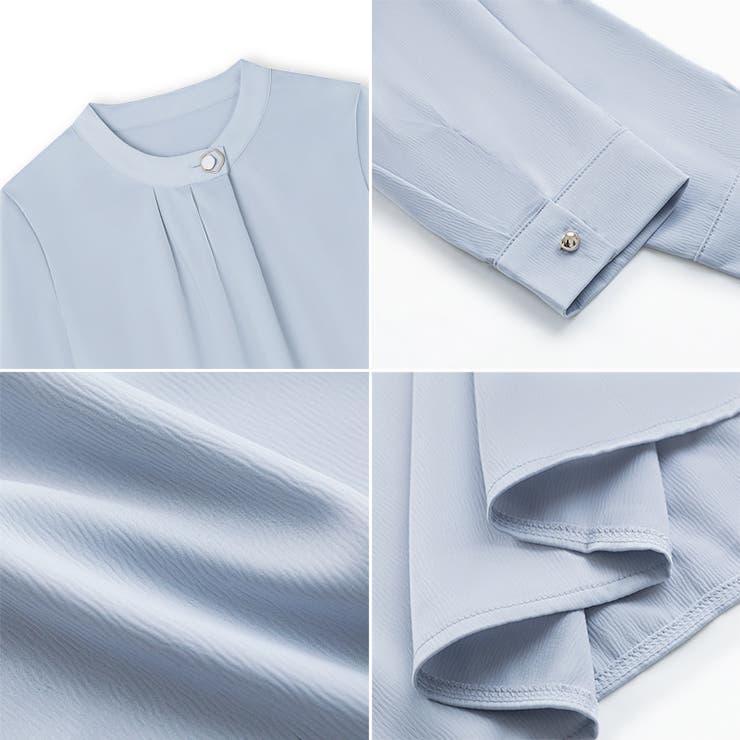 フロントタックブラウス スタンドカラー セレモニーブラウス | COCOMOMO | 詳細画像27 