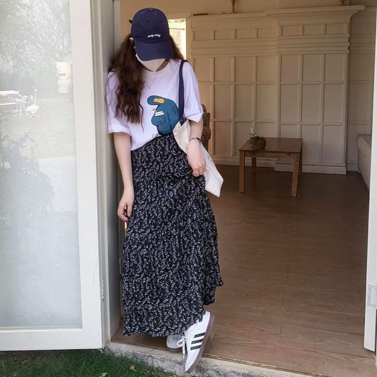 ロングスカート ティアード ゆったりウエストゴム | COCOMOMO | 詳細画像18 