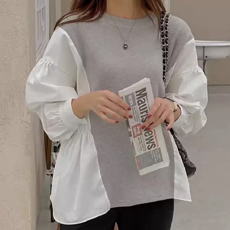 ドッキングシャツ プルオーバートップス パフスリーブ | COCOMOMO | 詳細画像14 