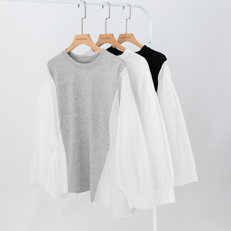 ドッキングシャツ プルオーバートップス パフスリーブ | COCOMOMO | 詳細画像18 