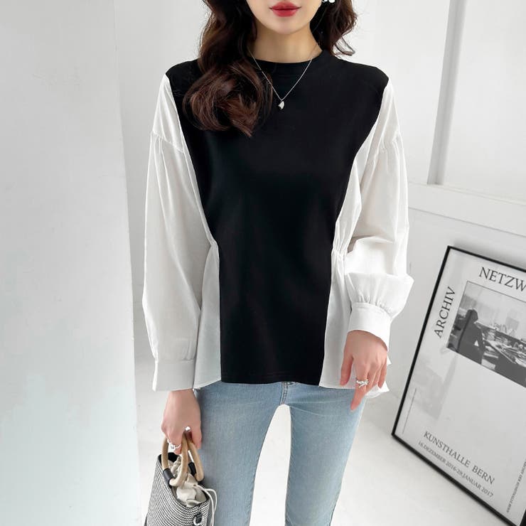 ドッキングシャツ プルオーバートップス パフスリーブ | COCOMOMO | 詳細画像3 