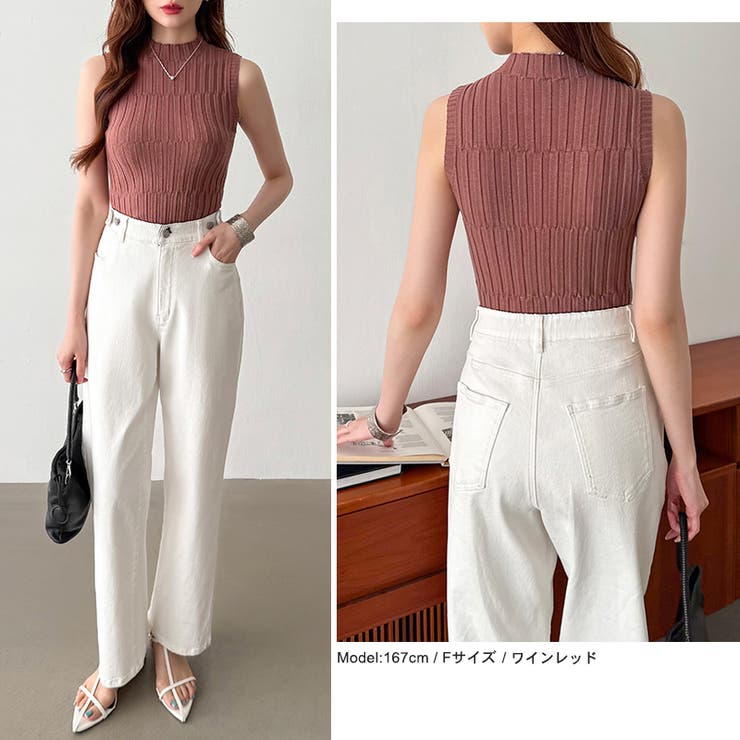 ノースリーブハイネック サマーニット タンクトップ | COCOMOMO | 詳細画像26 