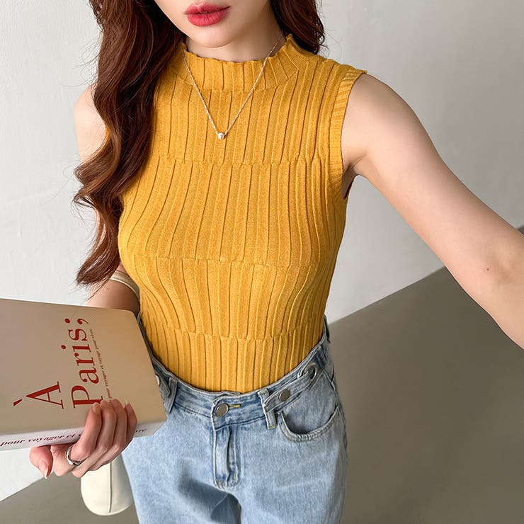 miniministore ハイネックニットタンクトップ 韓国風7色